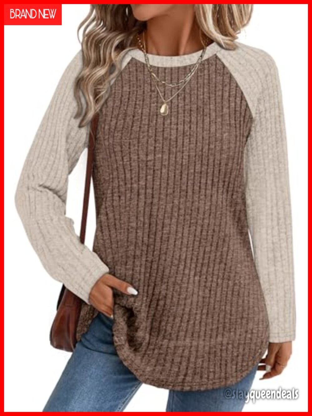 Womens Long Sleeve Tunic Sweater Lightweight Fall Layering Top